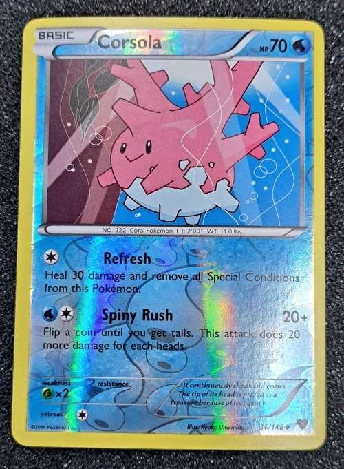 Pokemon Trading Cards - Corsola - 36/146 - Revers Holo - XY Base Set - NM